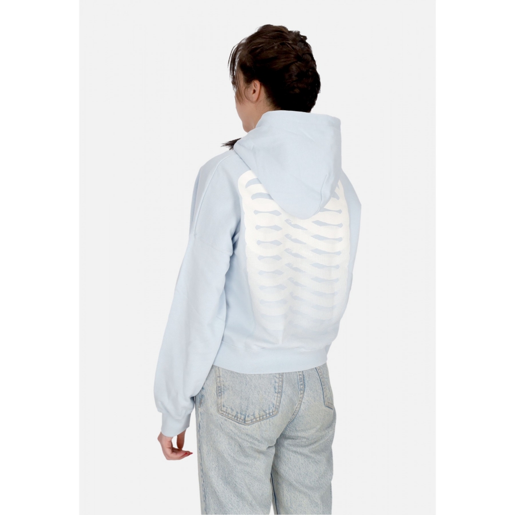 felpa leggera cappuccio corta donna w ribs crop top hoodie SKY