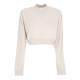 felpa leggera collo alto corta donna w sportswear chill french terry crop crewneck LT OREWOOD BRN/SAIL