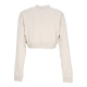 felpa leggera collo alto corta donna w sportswear chill french terry crop crewneck LT OREWOOD BRN/SAIL