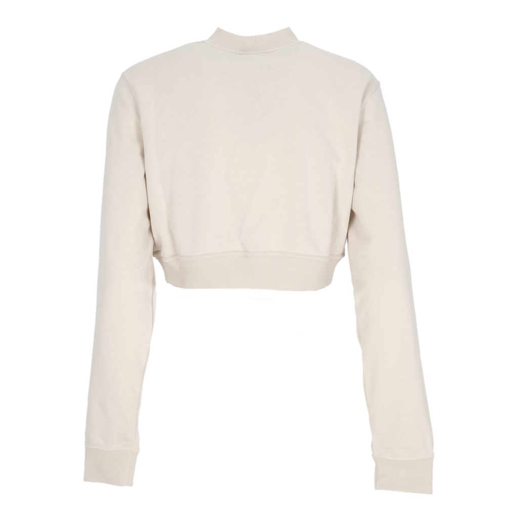 felpa leggera collo alto corta donna w sportswear chill french terry crop crewneck LT OREWOOD BRN/SAIL