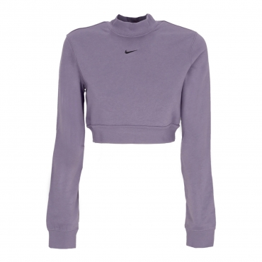 felpa leggera collo alto corta donna w sportswear chill french terry crop crewneck DAYBREAK/BLACK