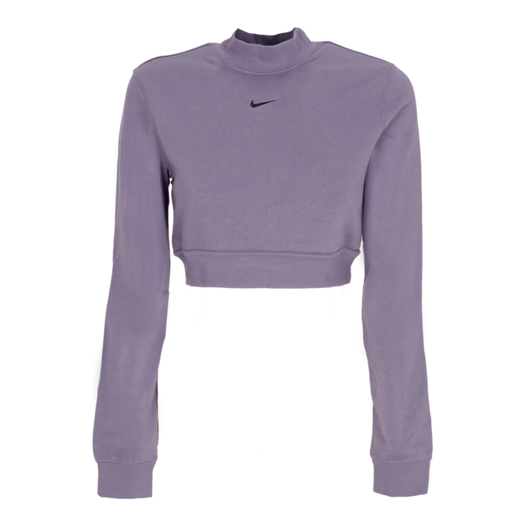 felpa leggera collo alto corta donna w sportswear chill french terry crop crewneck DAYBREAK/BLACK