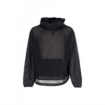 felpa leggera cappuccio uomo sportswear tech pack woven mesh hoodie BLACK/BLACK