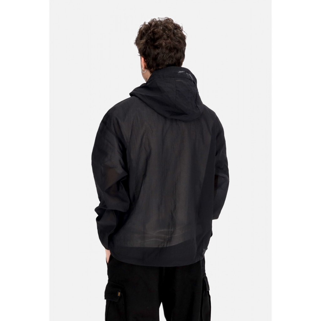 felpa leggera cappuccio uomo sportswear tech pack woven mesh hoodie BLACK/BLACK