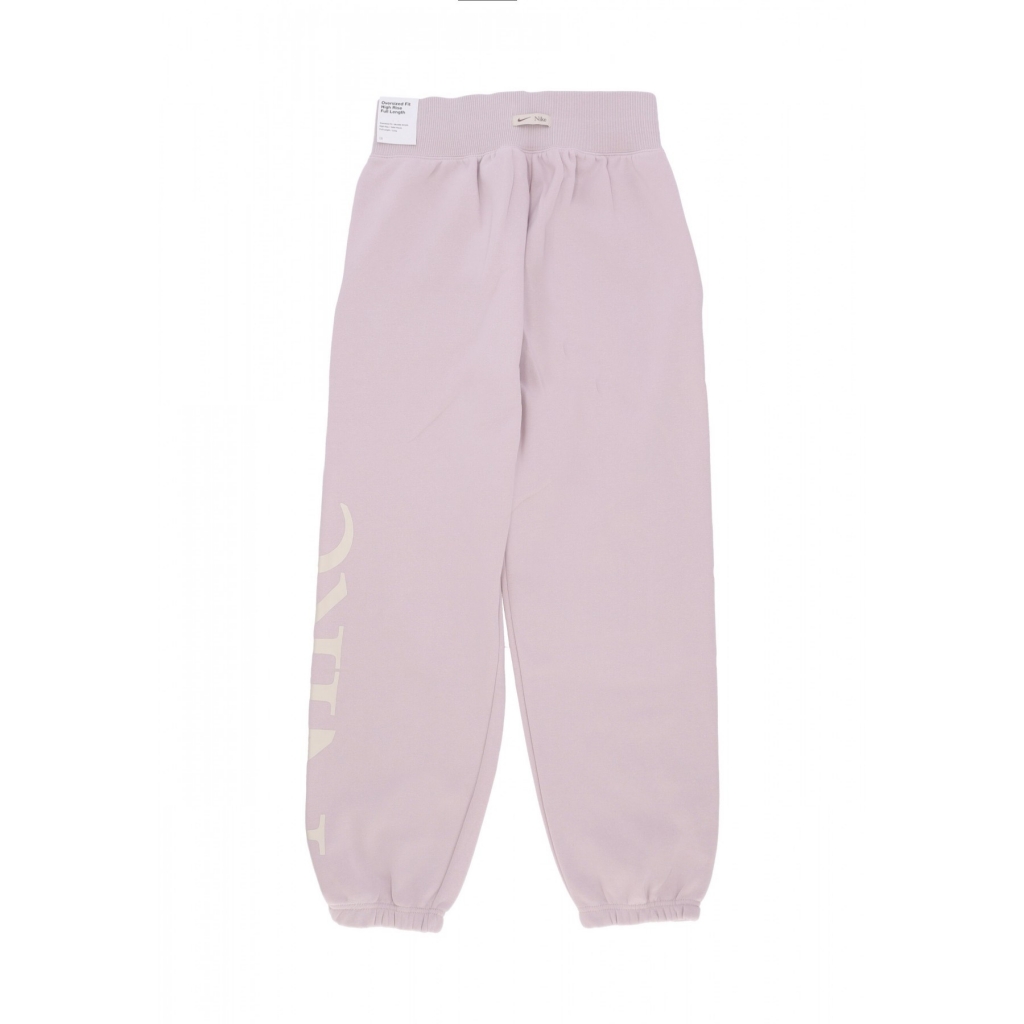 pantalone tuta felpato donna w sportswear phoenix fleece oversized logo pant PLATINUM VIOLET/SMOKEY MAUVE