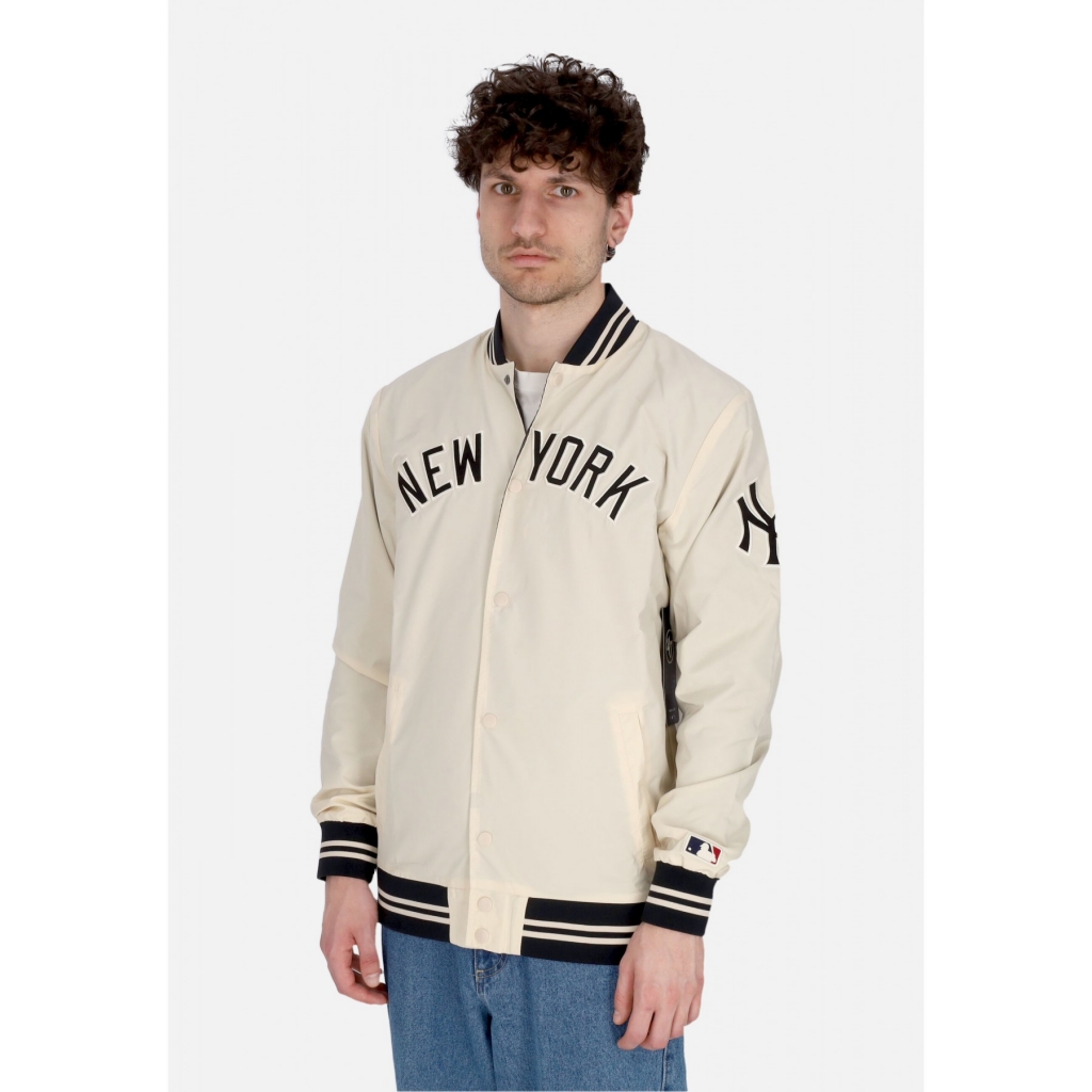 giubbotto college uomo mlb wordmark regent jacket neyyan NATURAL