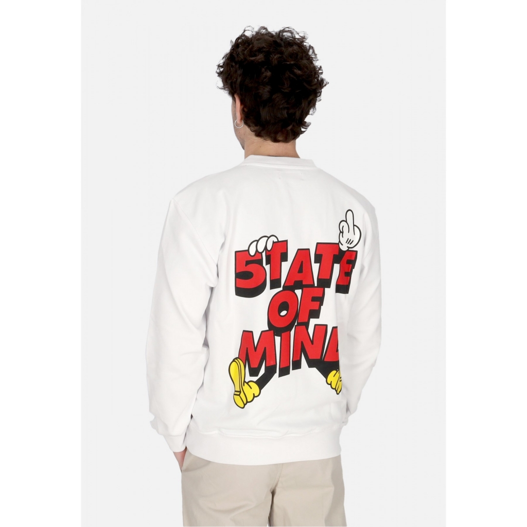 felpa leggera girocollo uomo mickey 5tate sweatshirt WHITE