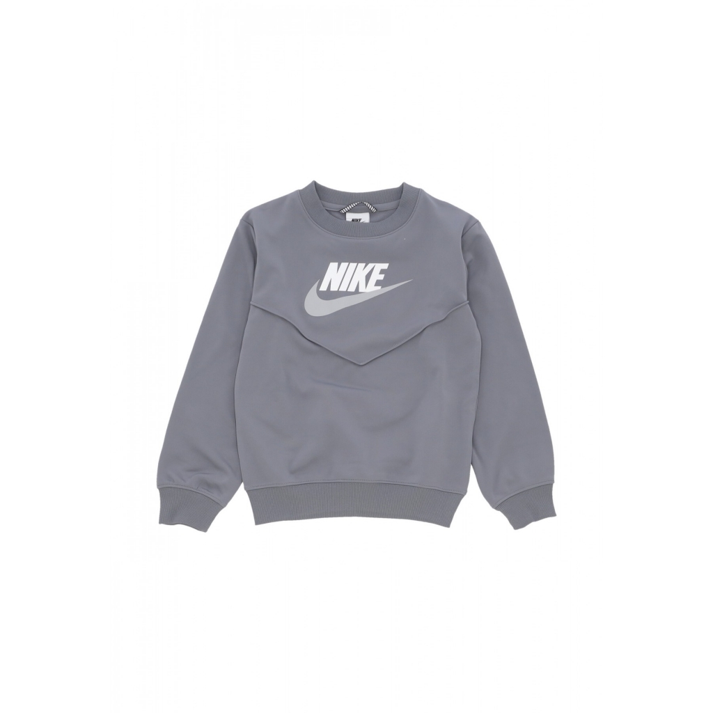 completo tuta ragazzo sportswear poly crewneck tracksuit SMOKE GREY/WHITE/WHITE