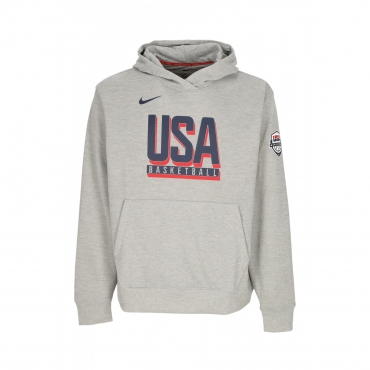 felpa leggera cappuccio uomo practice fleece basketball hoodie team usa DK GREY HEATHER/OBSIDIAN