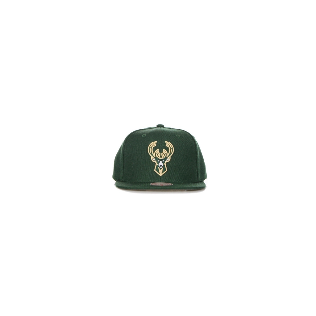 cappellino visiera piatta uomo nba team ground 20 snapback milbuc GREEN