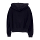 felpa leggera cappuccio donna sportswear jersey oversized pullover hoodie BLACK/WHITE