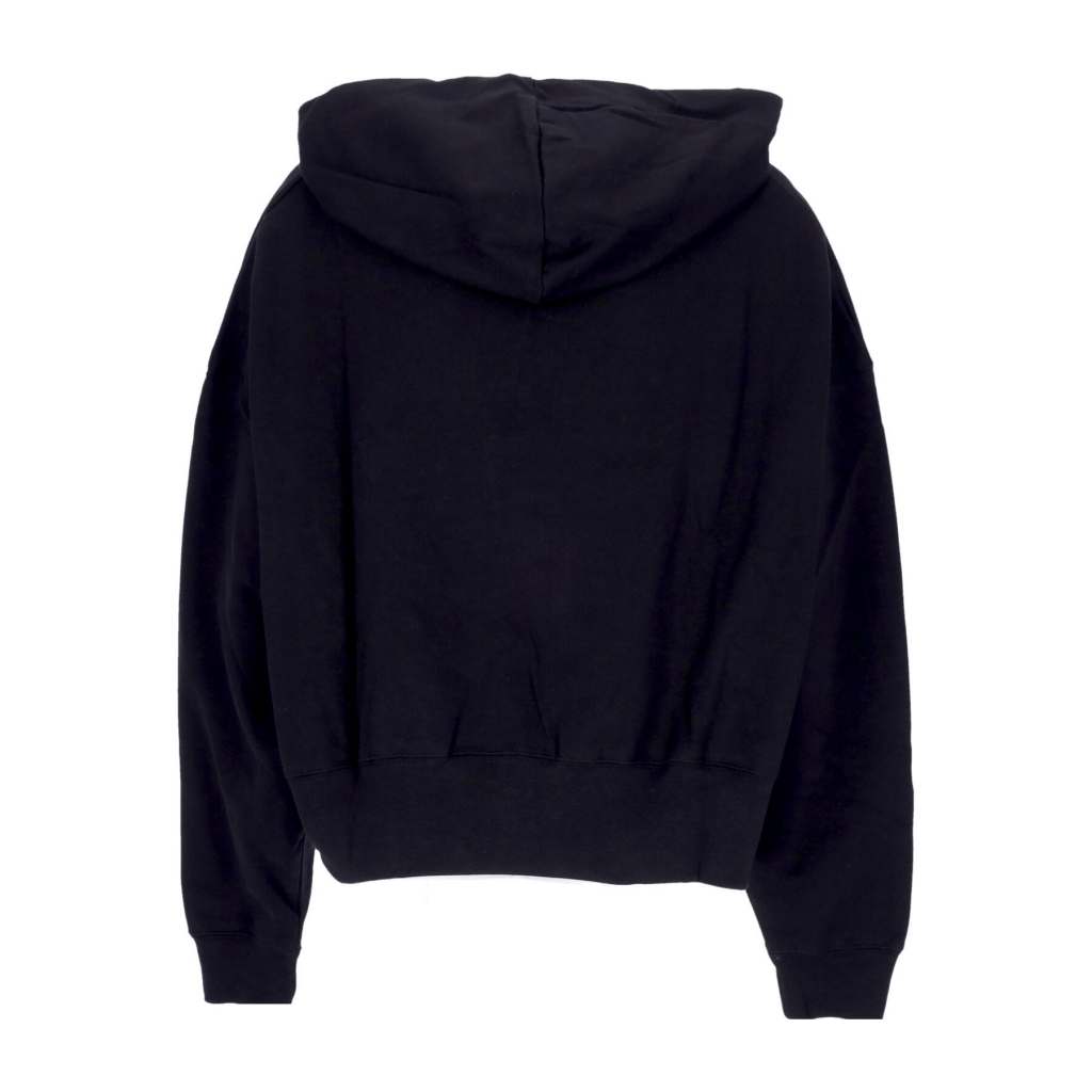 felpa leggera cappuccio donna sportswear jersey oversized pullover hoodie BLACK/WHITE