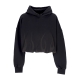 felpa cappuccio corta donna corrosive flames hoodie BLACK