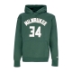 felpa cappuccio uomo nba essential fleece hoodie no 34 giannis antetokounmpo milbuc FIR
