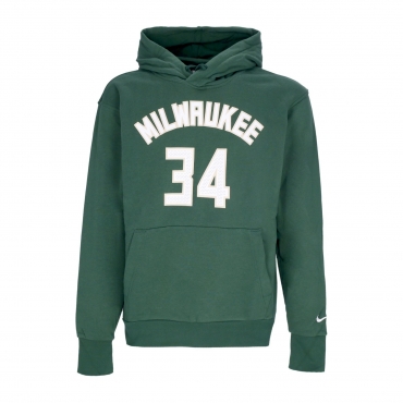 felpa cappuccio uomo nba essential fleece hoodie no 34 giannis antetokounmpo milbuc FIR