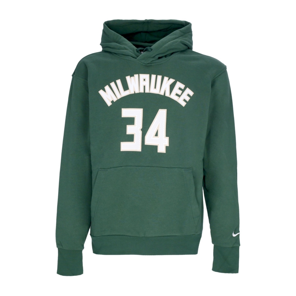 felpa cappuccio uomo nba essential fleece hoodie no 34 giannis antetokounmpo milbuc FIR