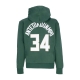 felpa cappuccio uomo nba essential fleece hoodie no 34 giannis antetokounmpo milbuc FIR