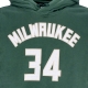 felpa cappuccio uomo nba essential fleece hoodie no 34 giannis antetokounmpo milbuc FIR