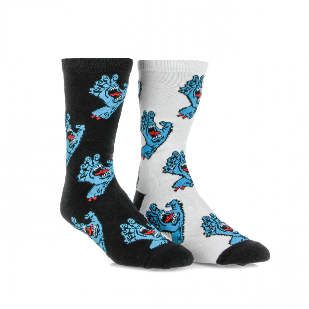 calza media uomo multi hand sock 2pk BLACK/WHITE
