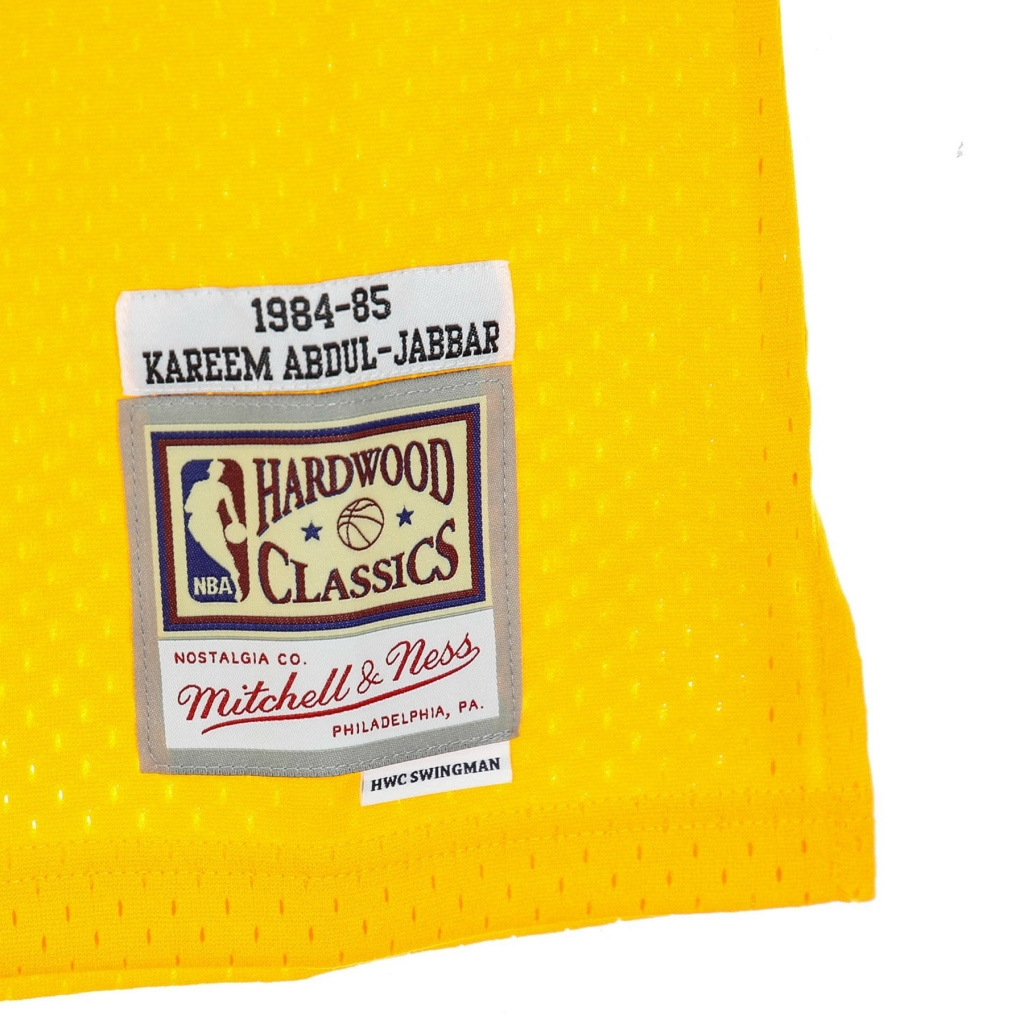 canotta basket uomo nba swingman jersey hardwood classics no33 kareem abdul jabbar 1984-85 loslak home ORIGINAL TEAM COLORS