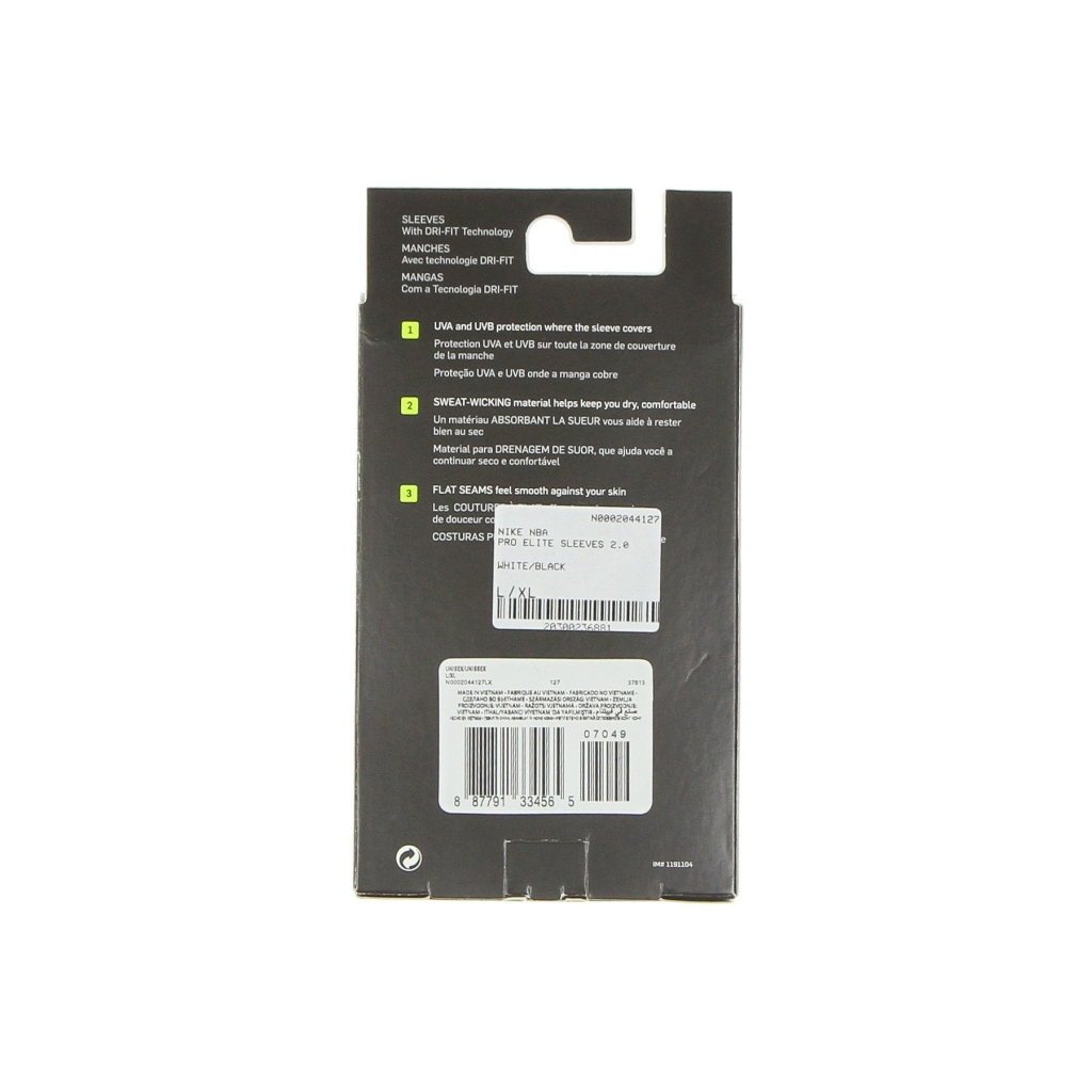 manica da basket uomo pro elite sleeves 20 WHITE/BLACK