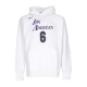 felpa cappuccio uomo nba city edition essential fleece hoodie no 6 lebron james loslak WHITE