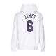 felpa cappuccio uomo nba city edition essential fleece hoodie no 6 lebron james loslak WHITE