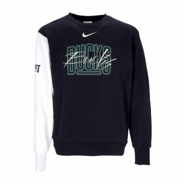 felpa girocollo uomo nba courtside fleece crewneck milbuc BLACK