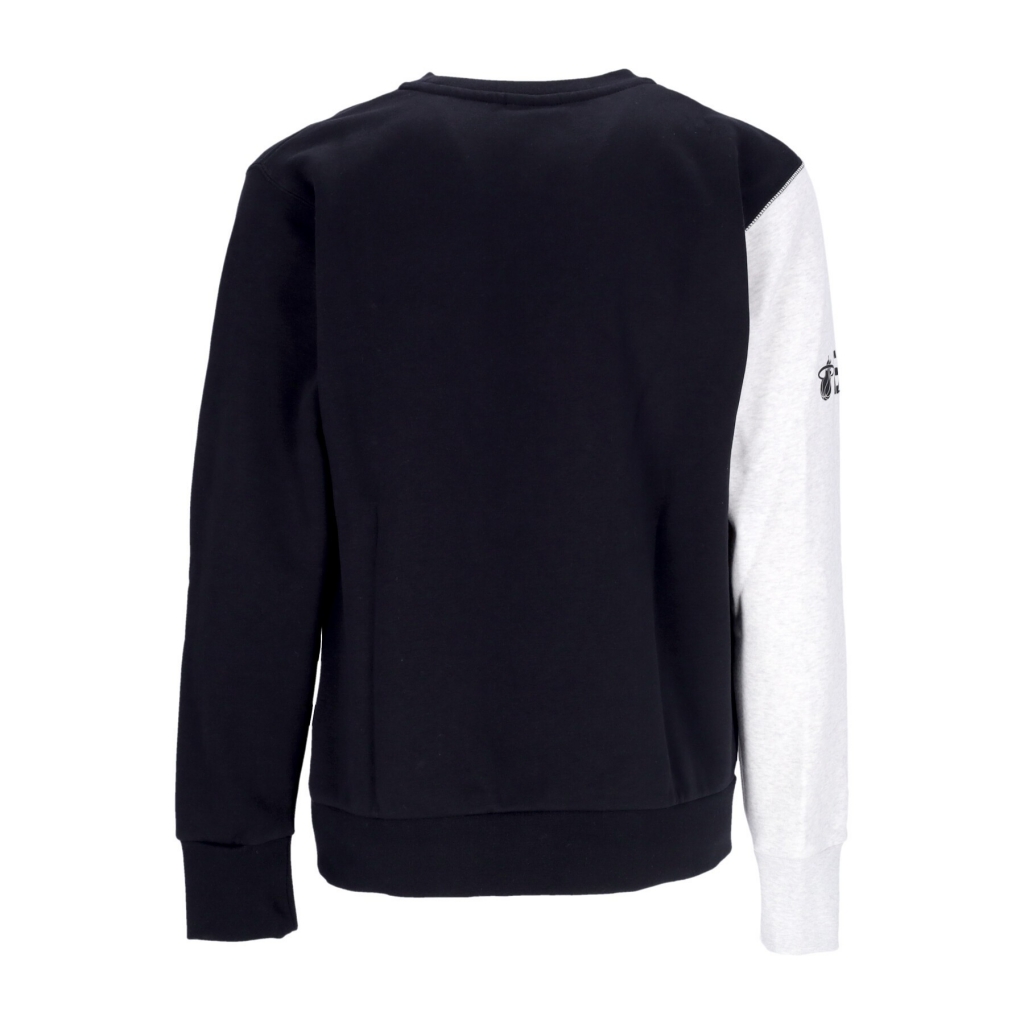 felpa girocollo uomo nba courtside fleece crewneck miahea BLACK