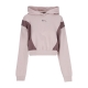 felpa cappuccio corta donna sportswear air oversized mod crop fleece hoodie FOSSIL STONE/PLUM ECLIPSE/PLUM ECLIPSE