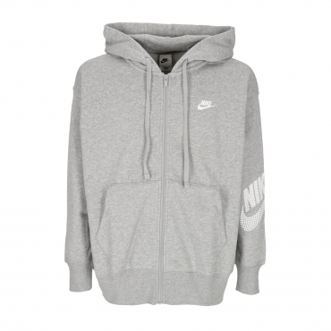 felpa cappuccio zip donna sportswear dnc fleece full-zip hoodie DK GREY HEATHER