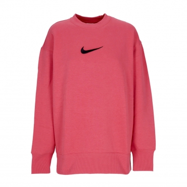 felpa girocollo donna sportswear oversized fleece crewneck ADOBE/BLACK