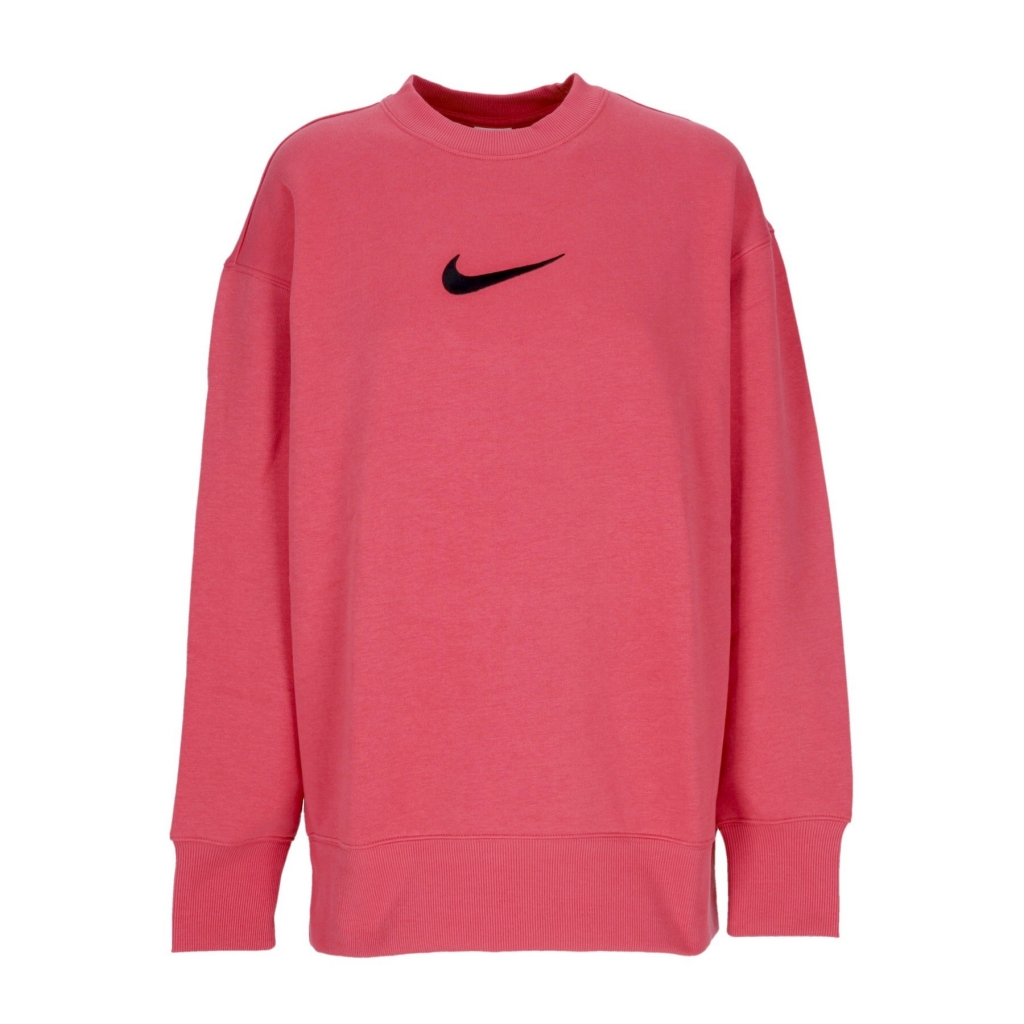 felpa girocollo donna sportswear oversized fleece crewneck ADOBE/BLACK