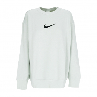 felpa girocollo donna sportswear oversized fleece crewneck LIGHT SILVER/BLACK