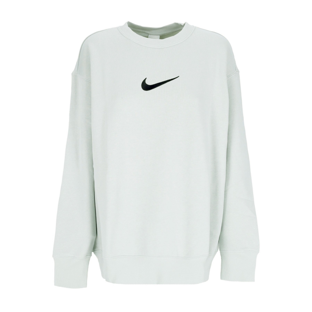 felpa girocollo donna sportswear oversized fleece crewneck LIGHT SILVER/BLACK