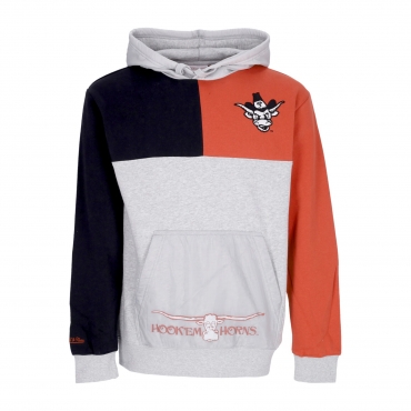 felpa cappuccio uomo ncaa tie breaker fleece hoodie texlon GREY HEATHER/ORANGE