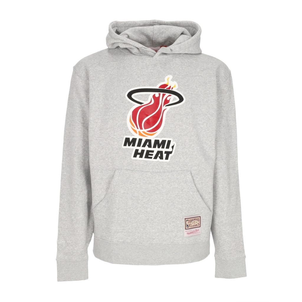 felpa cappuccio uomo nba team logo hoodie miahea GREY MARL