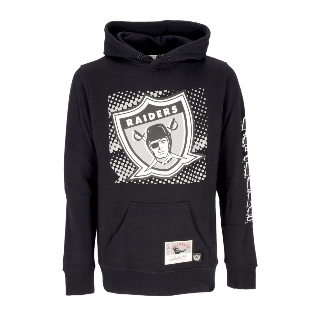 felpa cappuccio uomo nfl big face 70 hoodie oakrai BLACK