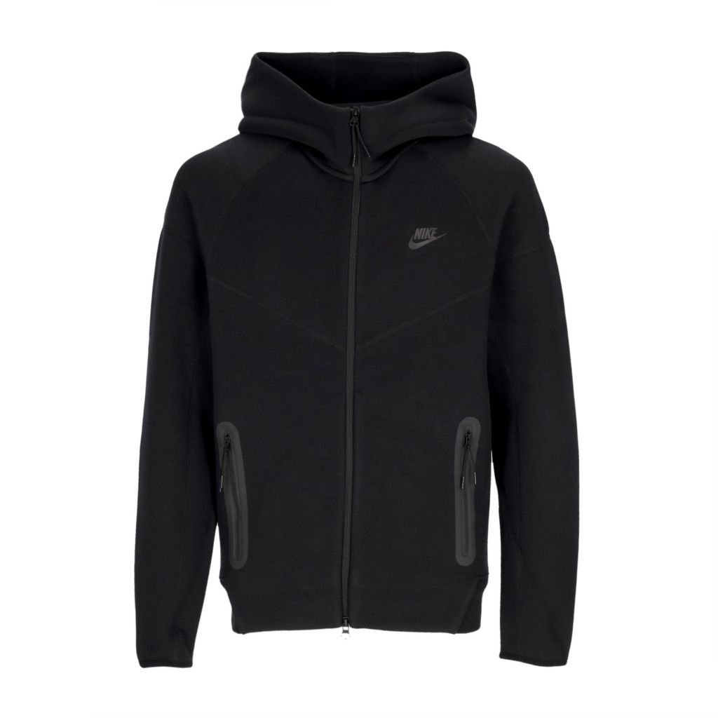felpa leggera cappuccio zip uomo tech fleece full-zip windrunner hoodie BLACK/BLACK