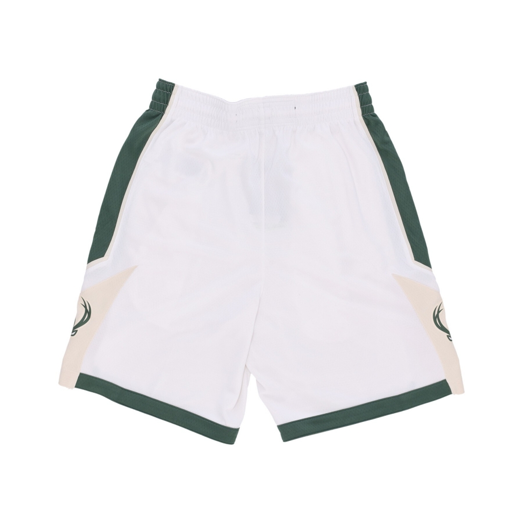 pantaloncino basket uomo nba swingman short home 18 milbuc WHITE/FIR/FLAT OPAL/FIR