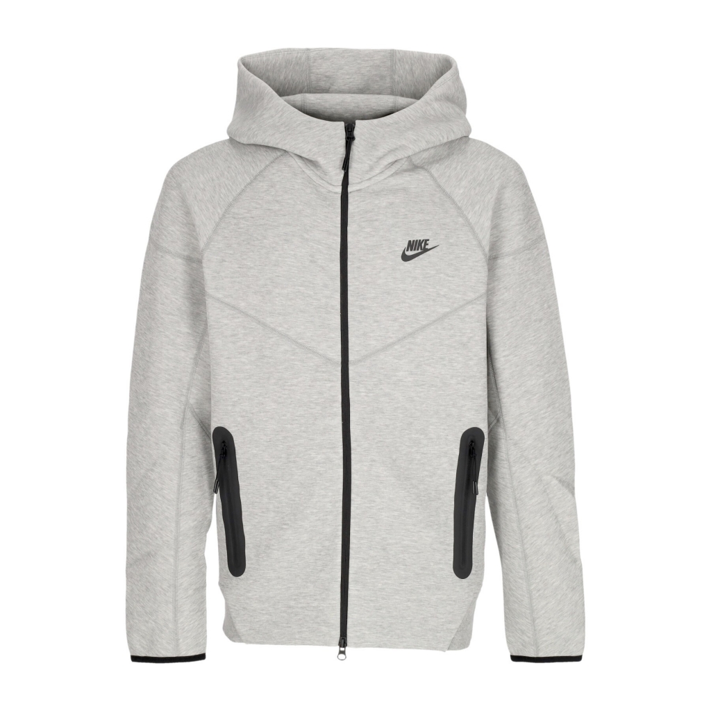 felpa leggera cappuccio zip uomo tech fleece full-zip windrunner hoodie DK GREY HEATHER/BLACK