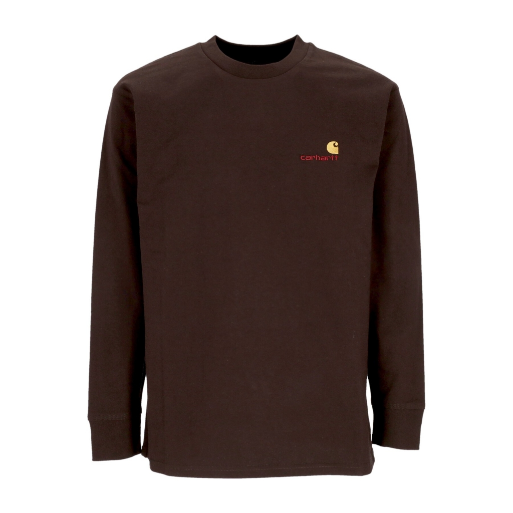maglietta manica lunga uomo american script l/s tee TOBACCO