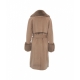 Cappotto in lana con pelliccia eco marrone