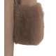 Cappotto in lana con pelliccia eco marrone