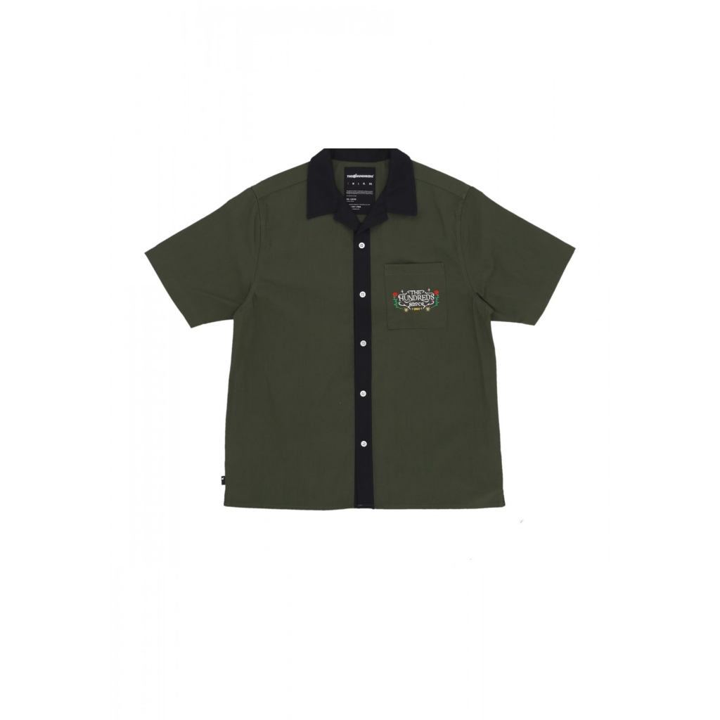 camicia manica corta uomo giles woven MILITARY GREEN