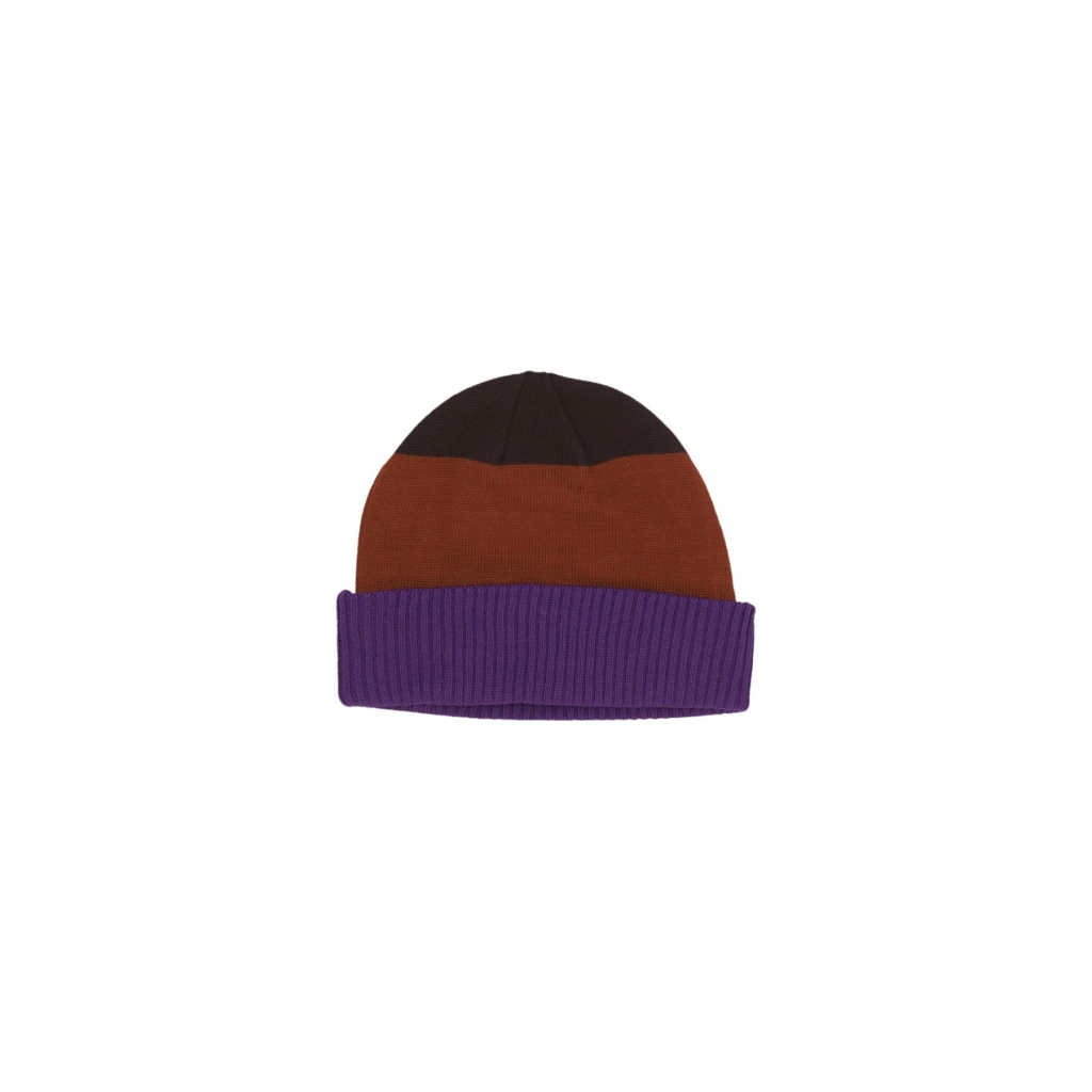 cappello uomo alto beanie BLACK/VIOLET/RUSTY