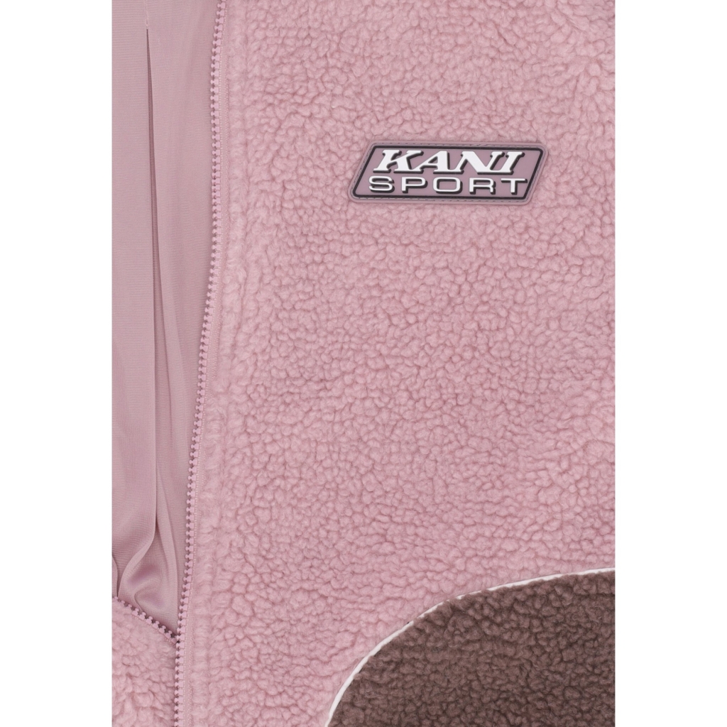 orsetto donna w sport patch teddy block trackjacket ROSE/TAUPE