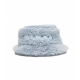 Bucket hat in pelliccia eco azzurro