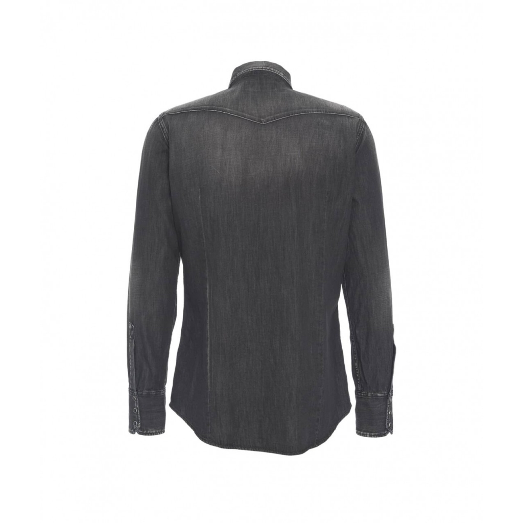 Camicia western in denim nero