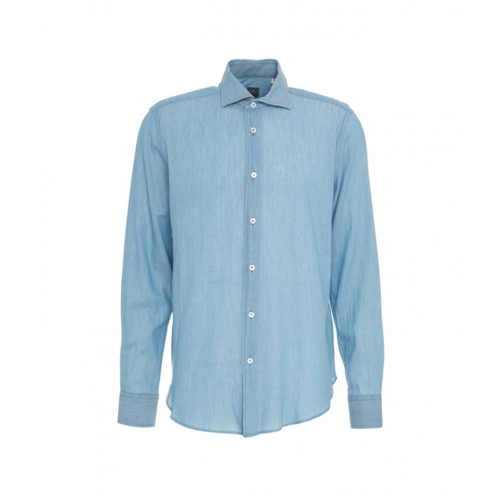 Camicia in cotone fine azzurro